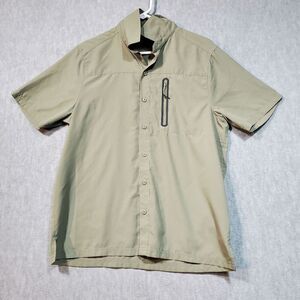 5.11 Tactical Shirt Men Small Tan Marksman Utility UPF 50 Short Sleeve Button Up